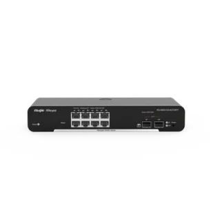 RG-NBS3100-8GT2SFP-P Switch PoE Administrable en la Nube de Capa 2, 8 Puertos Gigabit PoE+ y 2 Puertos SFP, 125W